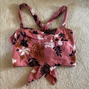 NWOT ZARA Flowery Crop Top